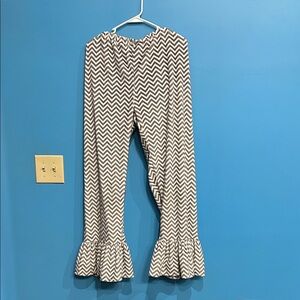 Chevron Patterned LWD 2X Ruffle Hem Pants